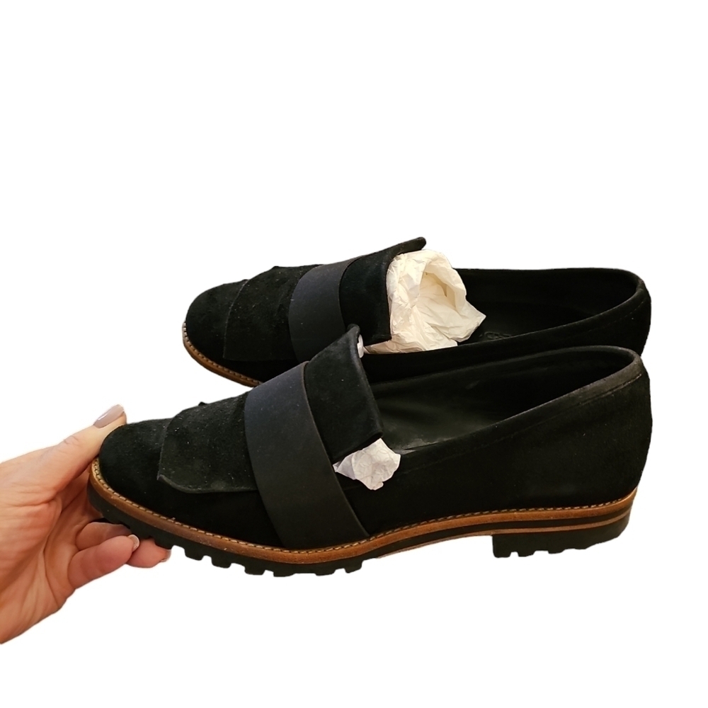 Bernardo Womens Ora Black Suede satin  Loafers Size 9 in box - Picture 6 of 7